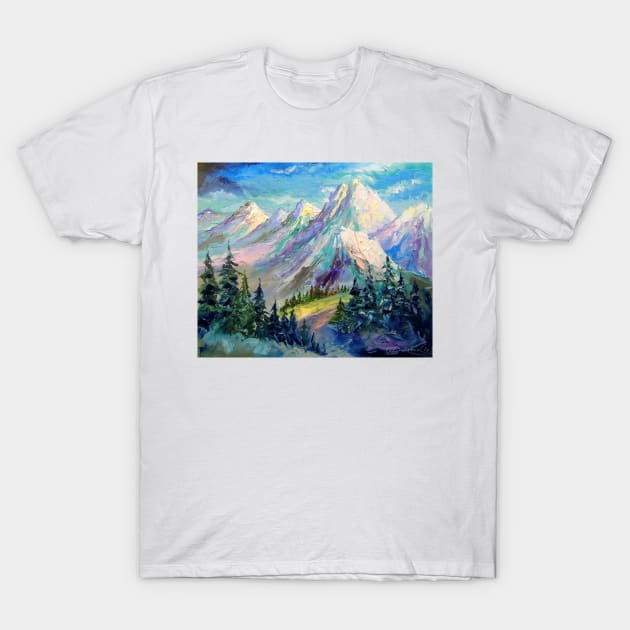 Snowy mountains T-Shirt by OLHADARCHUKART